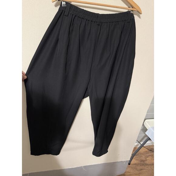Halara Women's Black Slacks Barrel Leg Elastic Waist Plus Sz 2X Classic Career - Picture 10 of 14